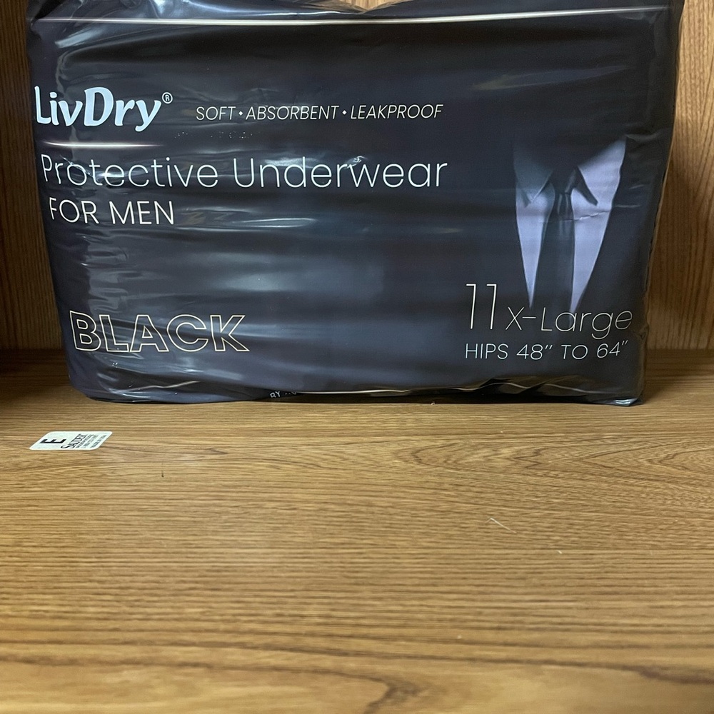 Cases LivDry Mens Adult Incontinence Underwear Premium Black Ultimate X-LARGE
